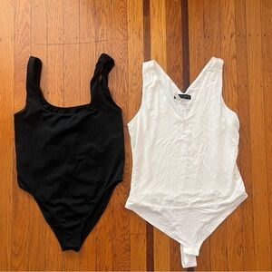 Bodysuits lot of 2 Final Touch modal v neck L large A New Day black Small